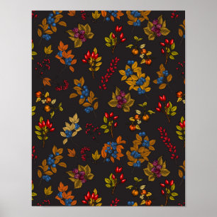 Affiche Baies d'automne sur chocolat brun 2