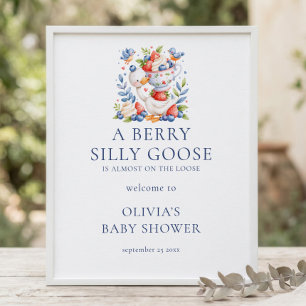 Affiche Baies de Goose Silly Bienvenue à la Baby Shower