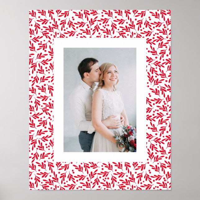 Affiche Baies de houx rouges et blanches | Vacances (Devant)