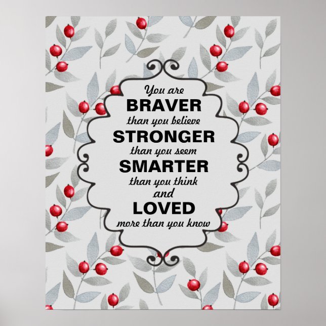 Affiche Baies Rouges Feuilles Grises Paroles d'encourageme (Devant)