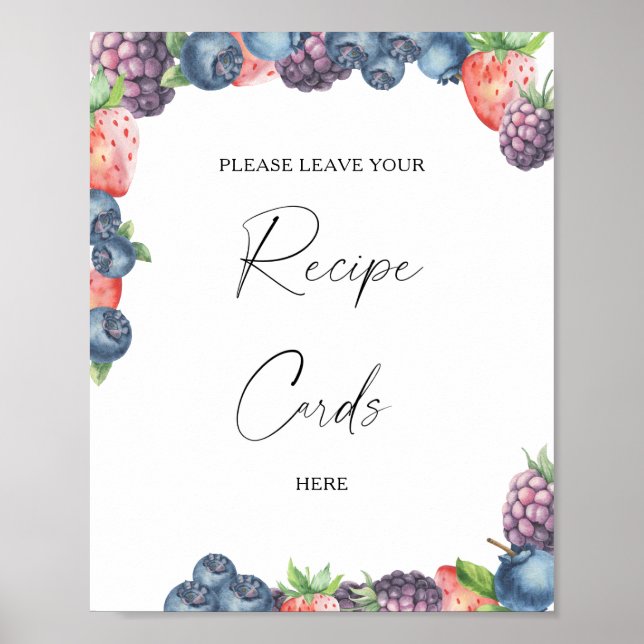 Affiche Baies sucrées - Votre carte de recette ici (Devant)