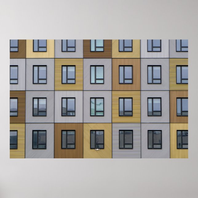 Affiche Baies vitrées blanches et beiges (Devant)