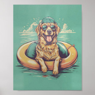 Affiche Baignade de chien, Chien amusant .Chien, Chiens