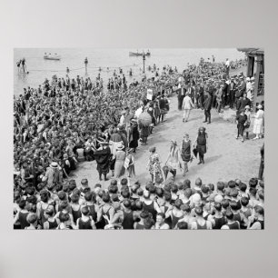 Affiche Baigner le concours de beauté, les années 1920