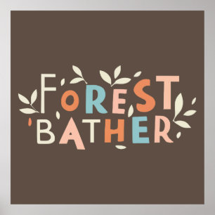 Affiche Baigneur de forêt Texte personnalisé