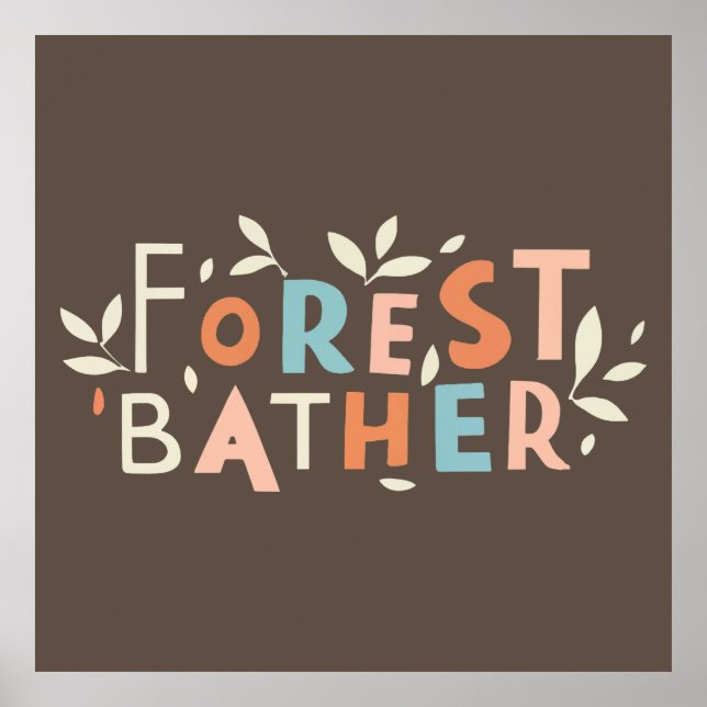 Affiche Baigneur de forêt Texte personnalisé (Devant)