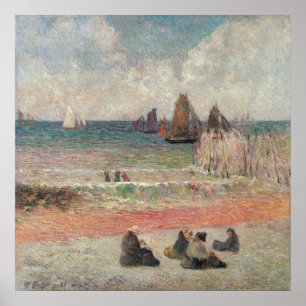 Affiche Baigneuses à Dieppe de Paul Gauguin, Art Fin Vinta