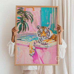 Affiche Baignoire Tiger Bain Imprimer