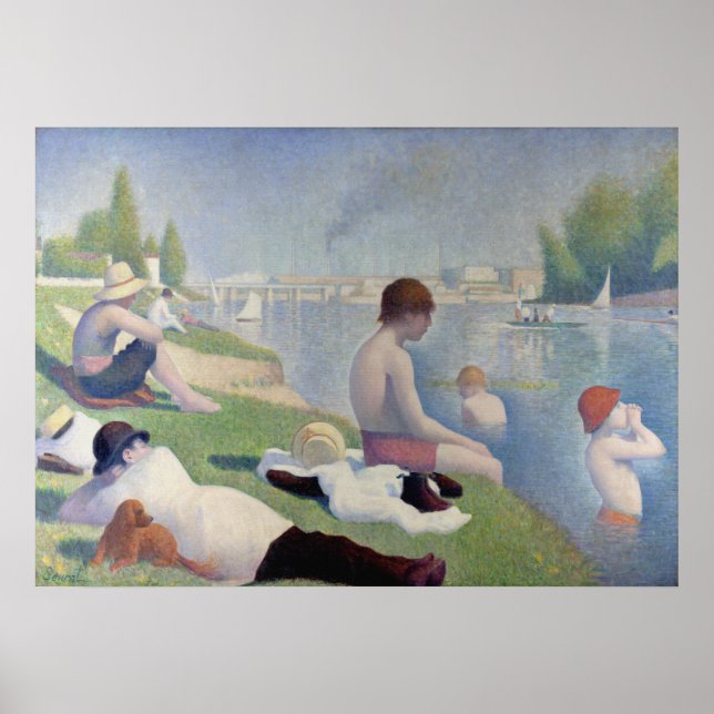 Affiche Baignoires à Asnières - Georges Pierre Seurat (Devant)
