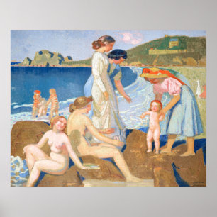 Affiche Baignoires en Perros Guirec Maurice Denis Peinture