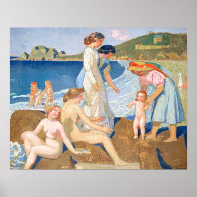 Affiche Baignoires en Perros Guirec Maurice Denis Peinture (Devant)