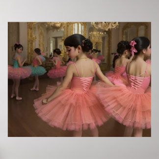 Affiche Bailarinas en una gran sala de estilo rocóco