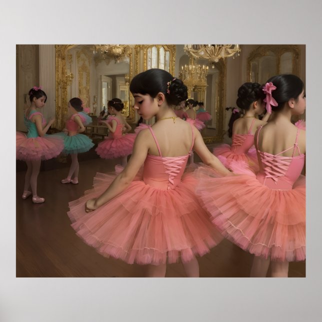 Affiche Bailarinas en una gran sala de estilo rocóco (Devant)
