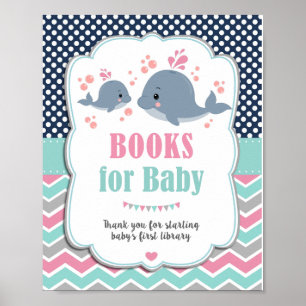 Affiche Bain de bébé baleine Livres marins pour bébé Sign
