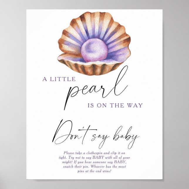 Affiche Bain de bébé perle aquarelle Ne dites pas bébé (Devant)