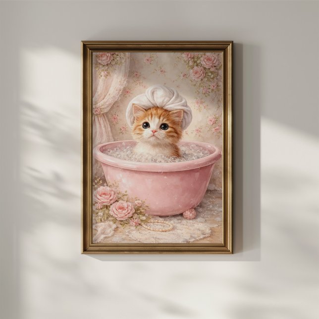 Affiche Bain de Chat Mignon (Créateur téléchargé)