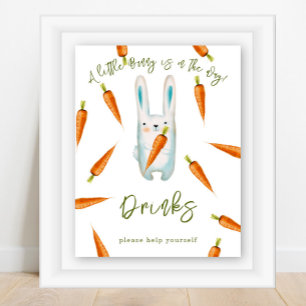 Affiche Bain de couleur bébé lapin mignon - Boissons