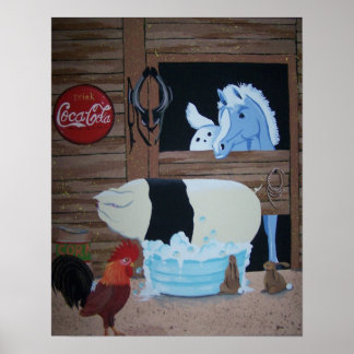 Affiche bain de porc