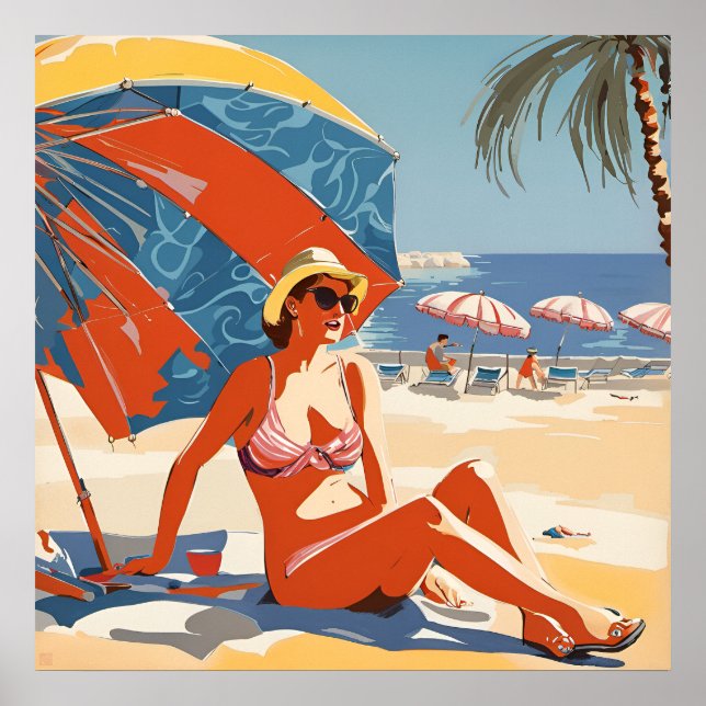 Affiche Bain De Soleil Sur La Riviera Imprimer (Devant)