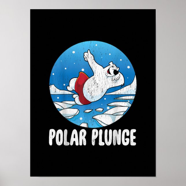 Affiche Bain d'hiver Polar Plunge Ice Jump Polar Ours Bain (Devant)