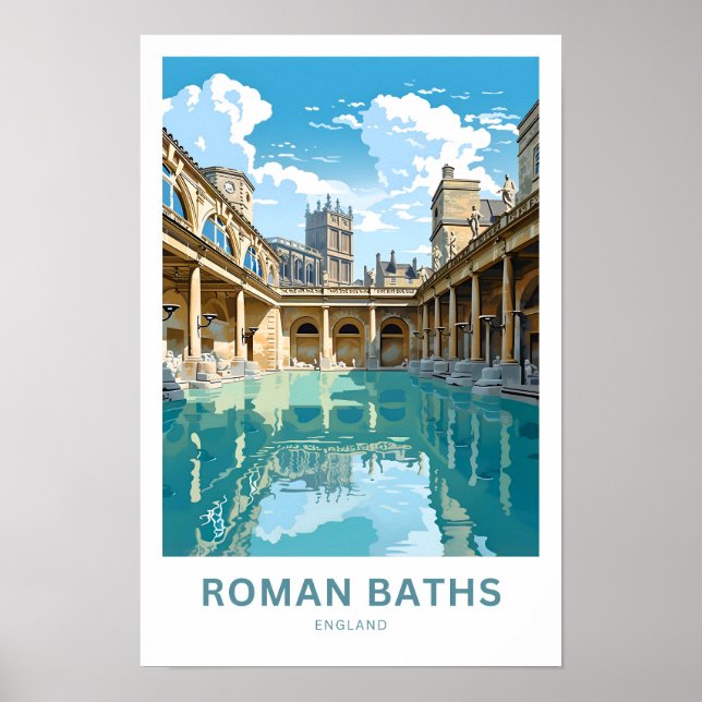 Affiche Bains romains Angleterre Imprimer (Devant)