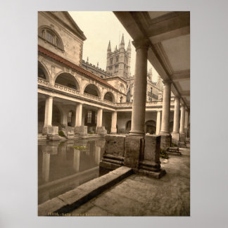 Affiche Bains romains et Abbaye III, Bain, Somerset, Angle