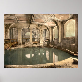 Affiche Bains romains et Abbaye V, Bath, Somerset, Anglete