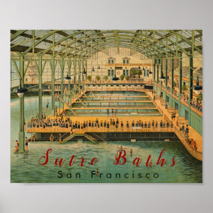 Affiche Bains Sutro personnalisés San Francisco Californie