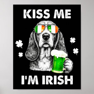 Affiche Baiser de basset hound irlandais drôle de chien jo