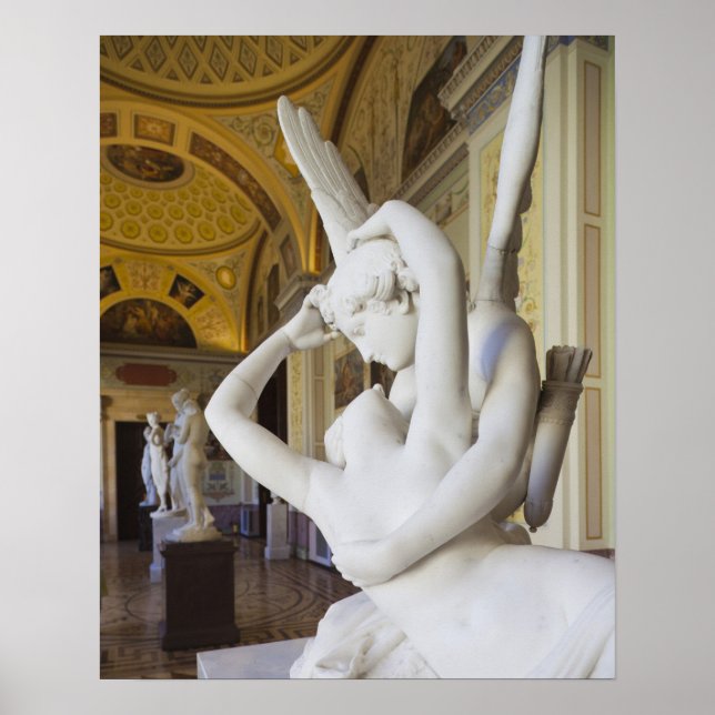 Affiche Baiser de Cupidon et Psyché, par Antonio Canova (Devant)