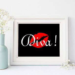 Affiche Baiser de diva rouge