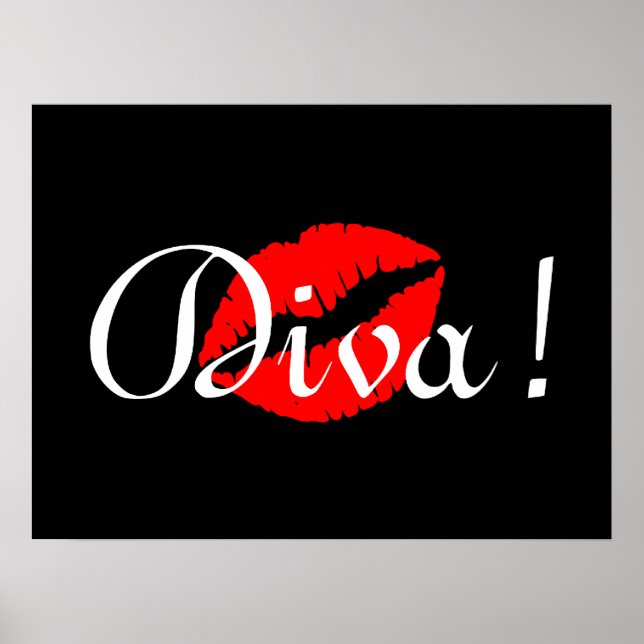 Affiche Baiser de diva rouge (Devant)