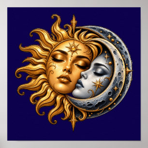 Affiche Baiser du Soleil et de la Lune Célestes -