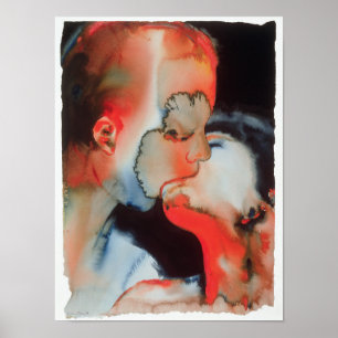 Affiche Baiser en gros plan 1988