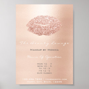 Affiche Baiser gris d'or rose de parties scintillantes de