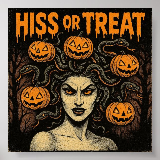 Affiche Baiser ou traiter Halloween (Devant)