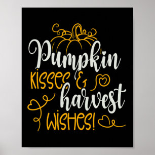 Affiche Baisers Citrouilles D'Automne Et Baisers De Récolt