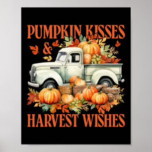 Affiche Baisers citrouilles Et Favoris De Récolte Camion F