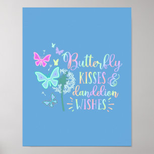 Affiche Baisers de papillon Vœux de pissenlit Personnalisé