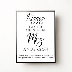 Affiche Baisers Personnalisés pour Mme Jeu de Baby Shower