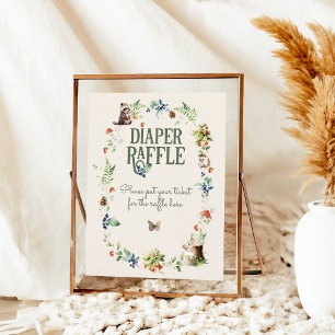 Affiche Baisse de Baby shower neutre pour animaux de bois