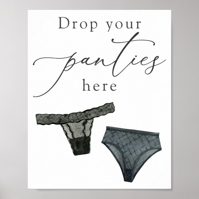 Affiche Baisse ta culotte ici Panneau de douche pour linge (Devant)