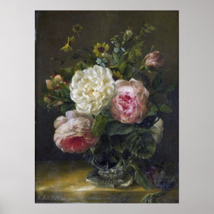 Affiche Bakhuyzen - Nature morte & fleurs dans un vase en