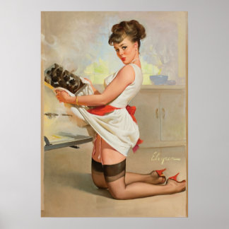 Affiche Baking Pinup Girl - Vintage Pin-up Art