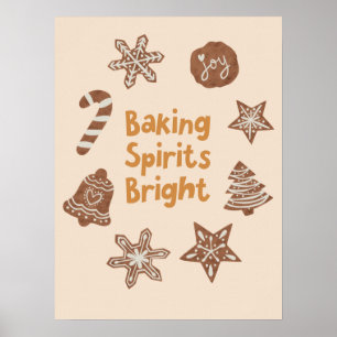 Affiche Baking Spirits Bright Christmas Cookies Jaune