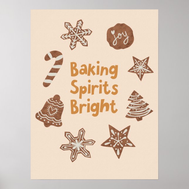 Affiche Baking Spirits Bright Christmas Cookies Jaune (Devant)