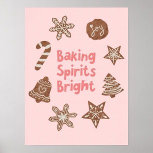 Affiche Baking Spirits Bright Christmas Cookies rose