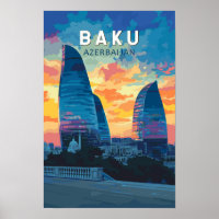 Baku Azerbaïdjan Voyage Art Vintage