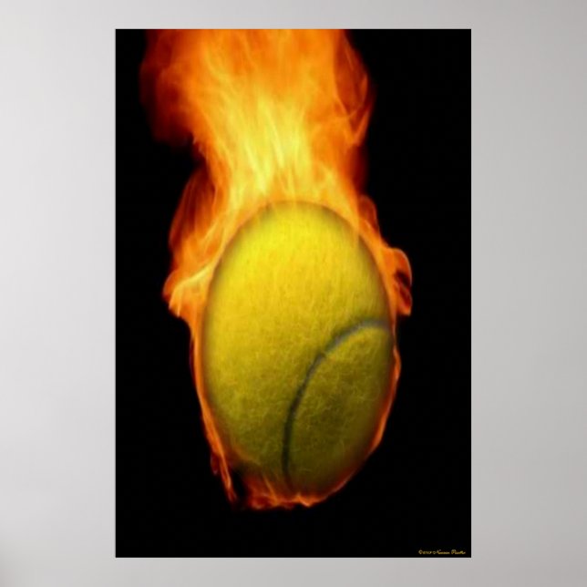 Affiche Bal De Tennis En Feu (Devant)