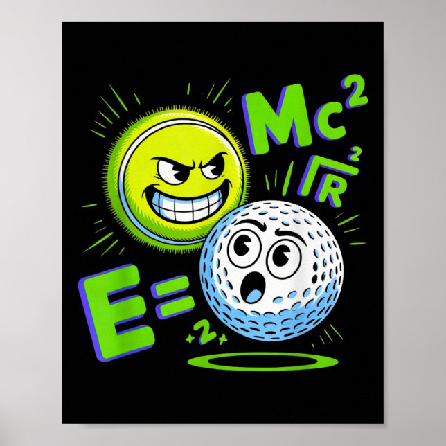 Affiche Bal De Tennis Et Bal De Golf Duo Math (Devant)
